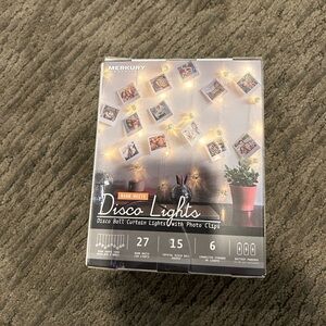 Warm White Disco Ball Curtain Lights with Photo Clips